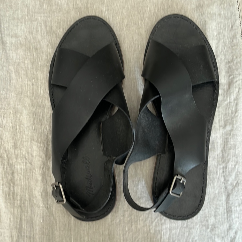 Madewell black leather sandals
